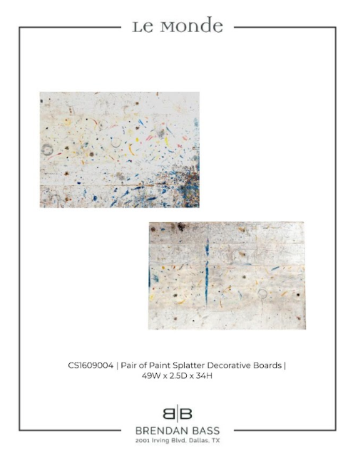 Pair of Paint Splatter Wall Panels with Epoxy Finish