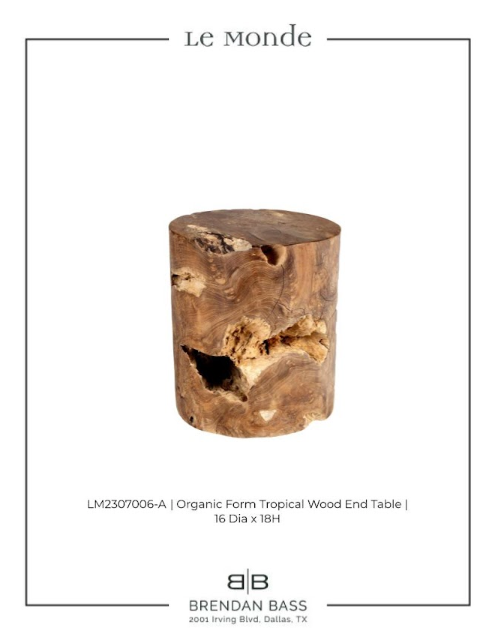 Organic Form Tropical Hardwood End Table