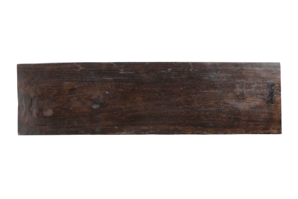 Teak Plank Coffee Table or Bench with Butterfly Inlay Top