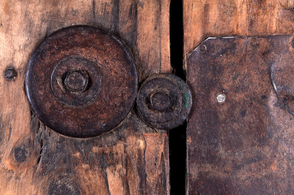 Rustic Wood Panel with Handles