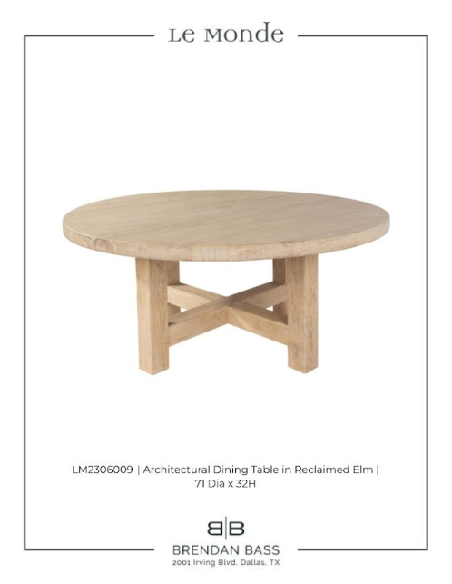 Architectural Dining Table Made from Reclaimed Elm