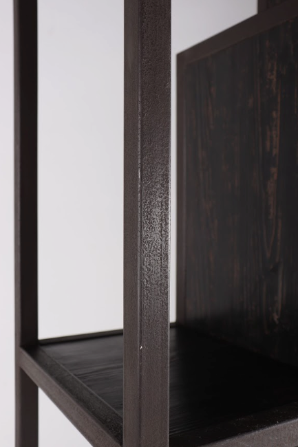 Wood and Steel Offset Bookshelf