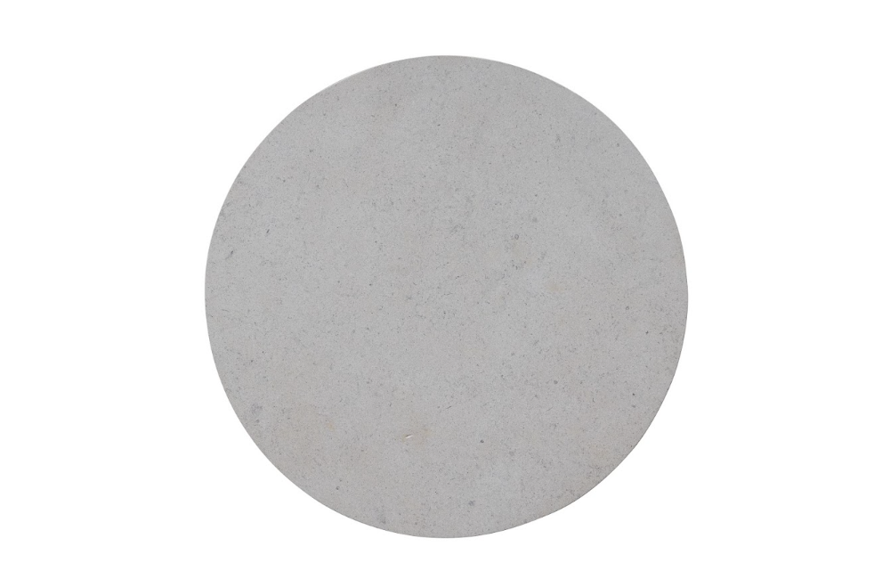 Broken Circle Metal Base with Limestone Top