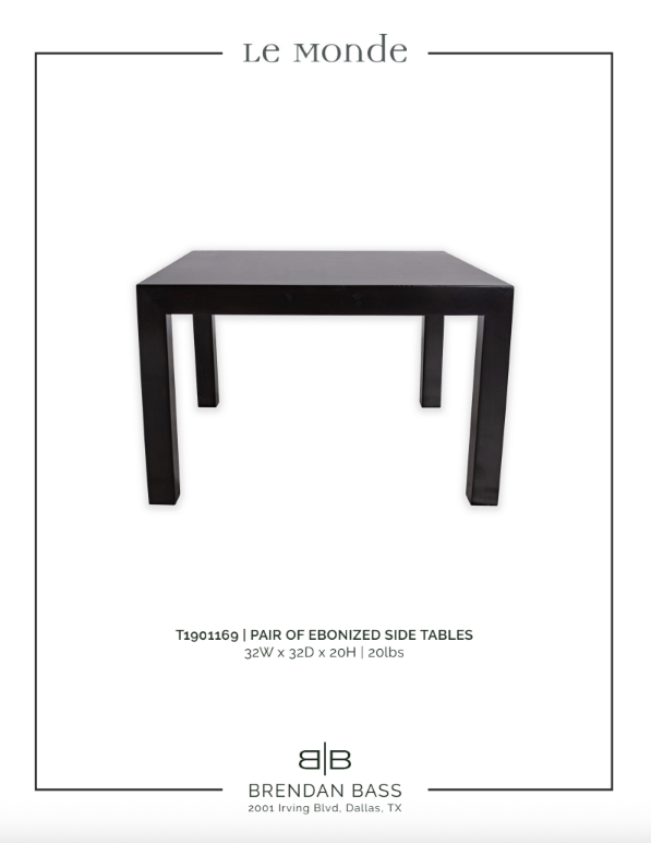 Pair of Ebonized Side Tables