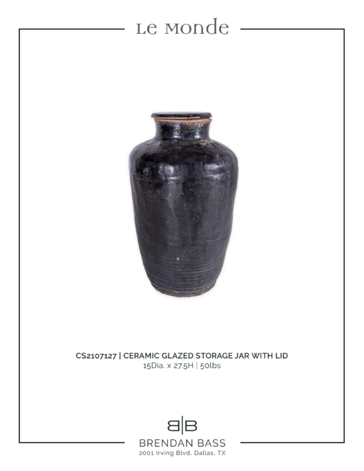 Ceramic Glazed Storage Jar with Lid