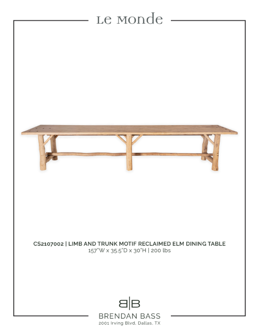 Reclaimed Elm Limb Dining Table
