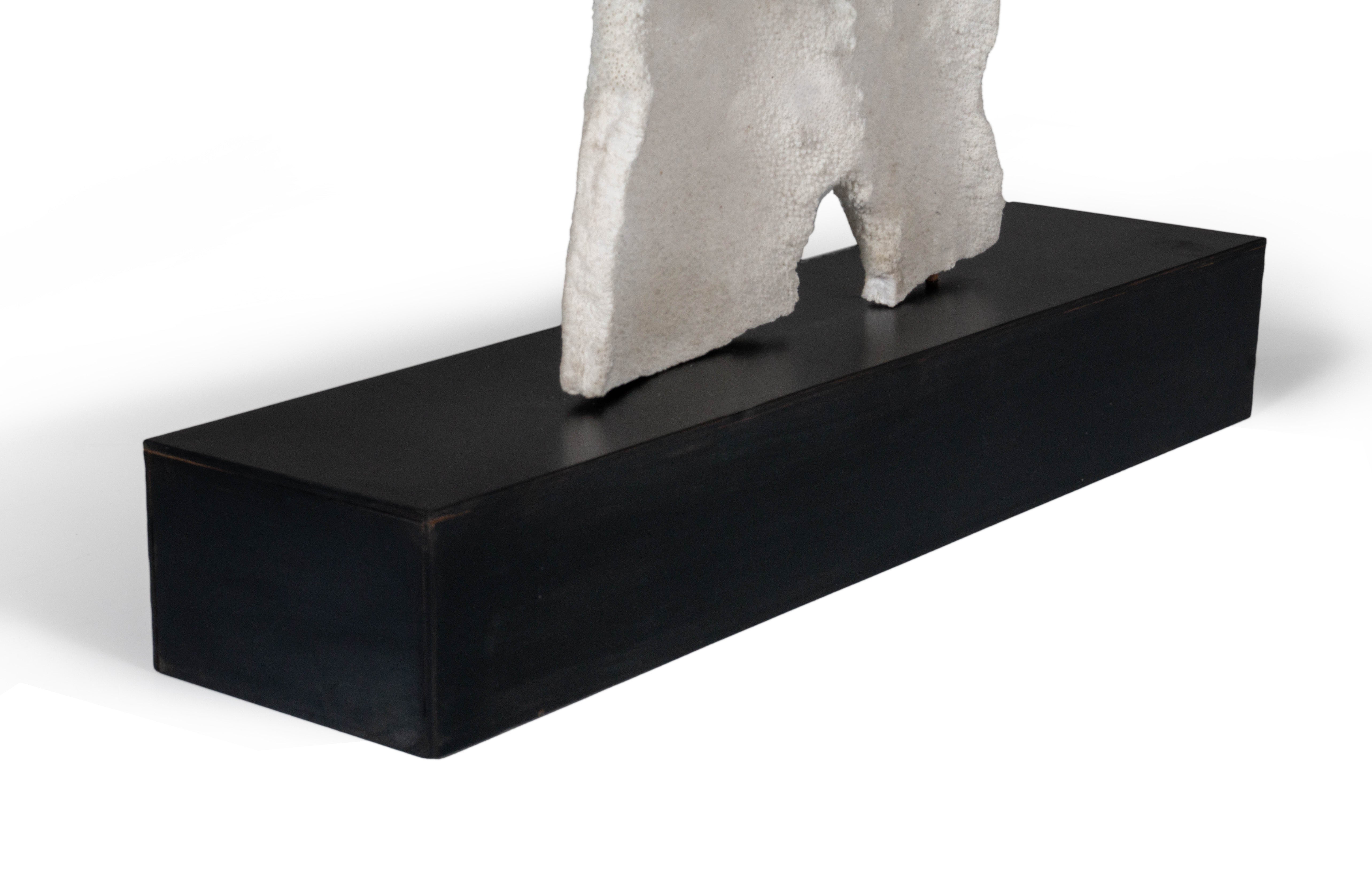 Coral on Metal Base Sculpture