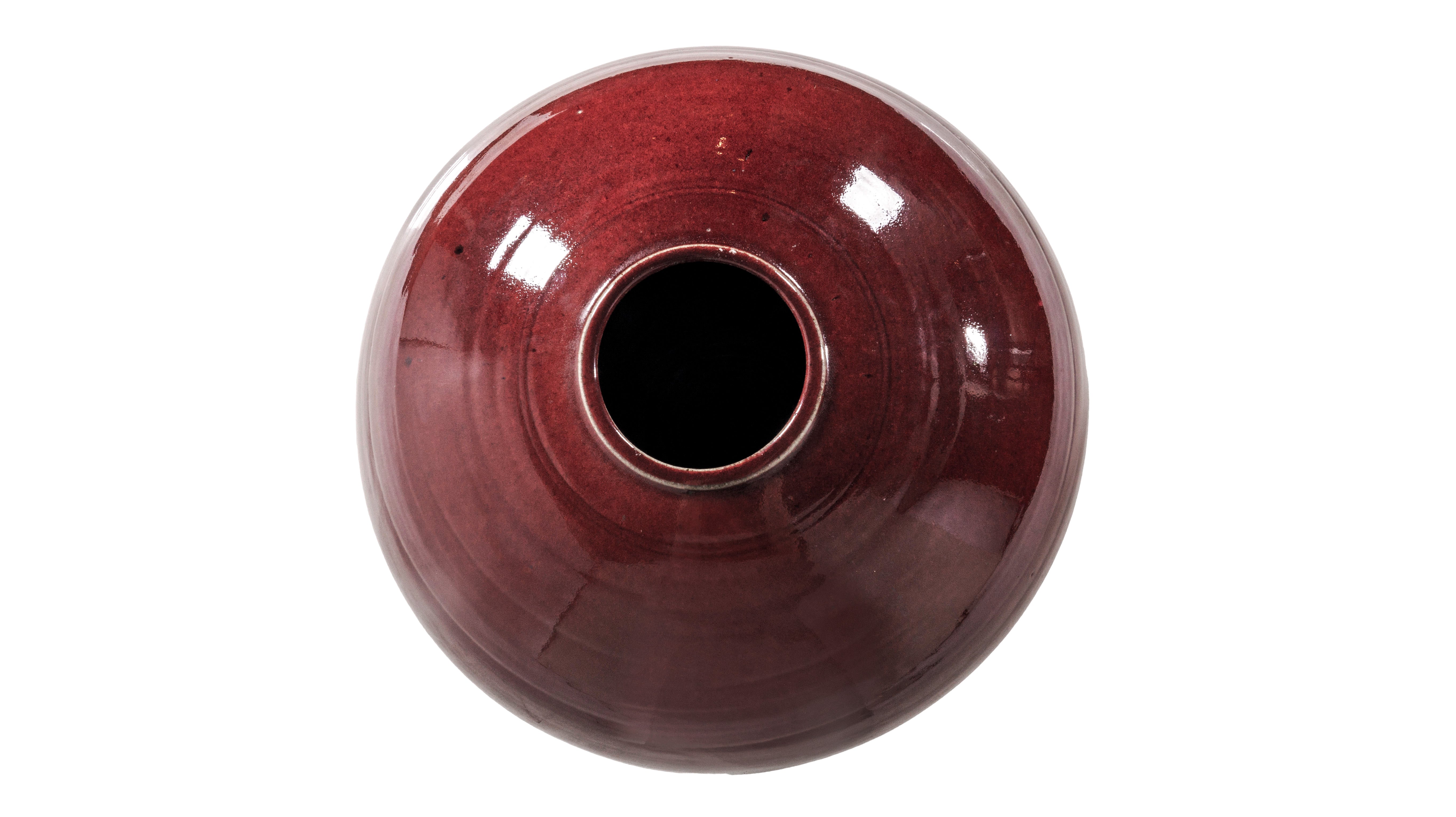 Gerald Newcomb Monumental Red Glazed Vase