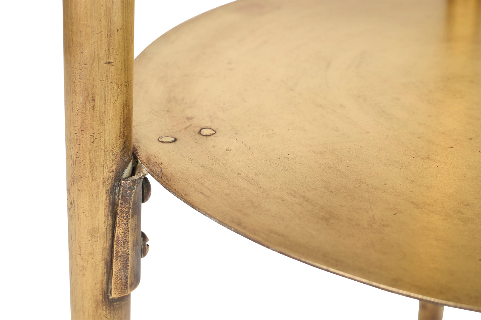 Industrialist Two Tiered Brass Accent Table