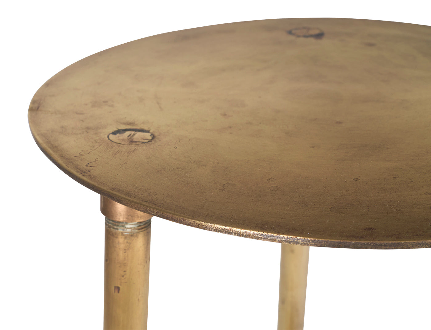 Industrialist Two Tiered Brass Accent Table