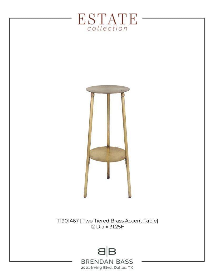 Industrialist Two Tiered Brass Accent Table