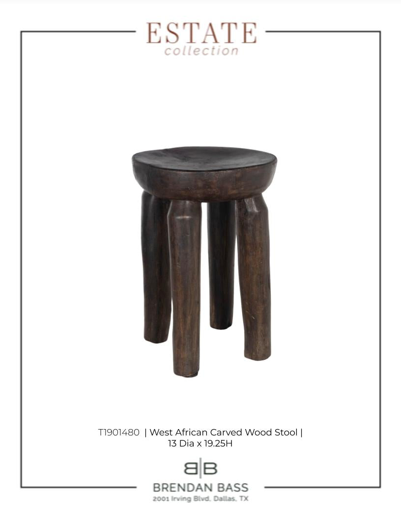 West African Carved Wood Stool