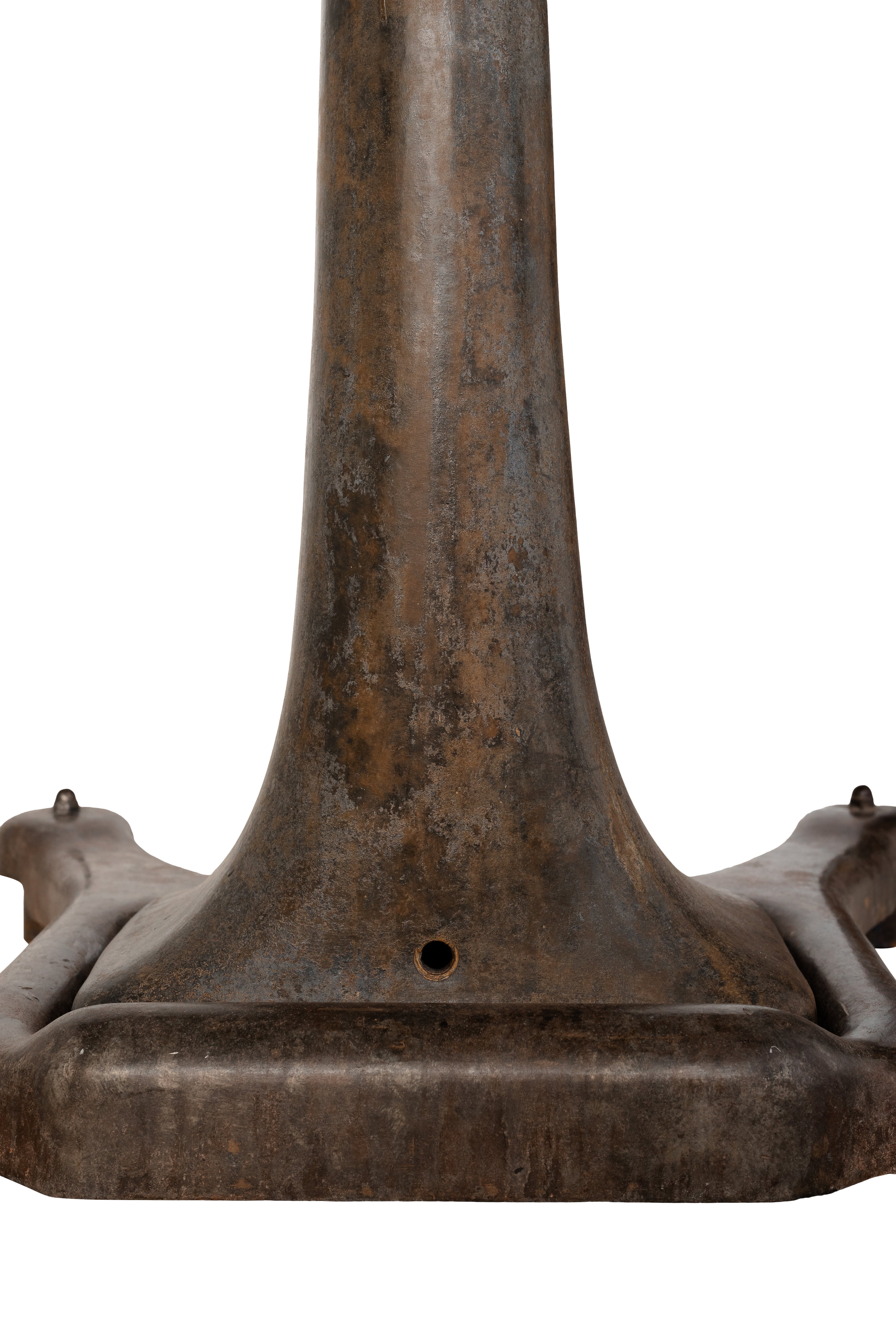Industrial Base Table with Limestone Top