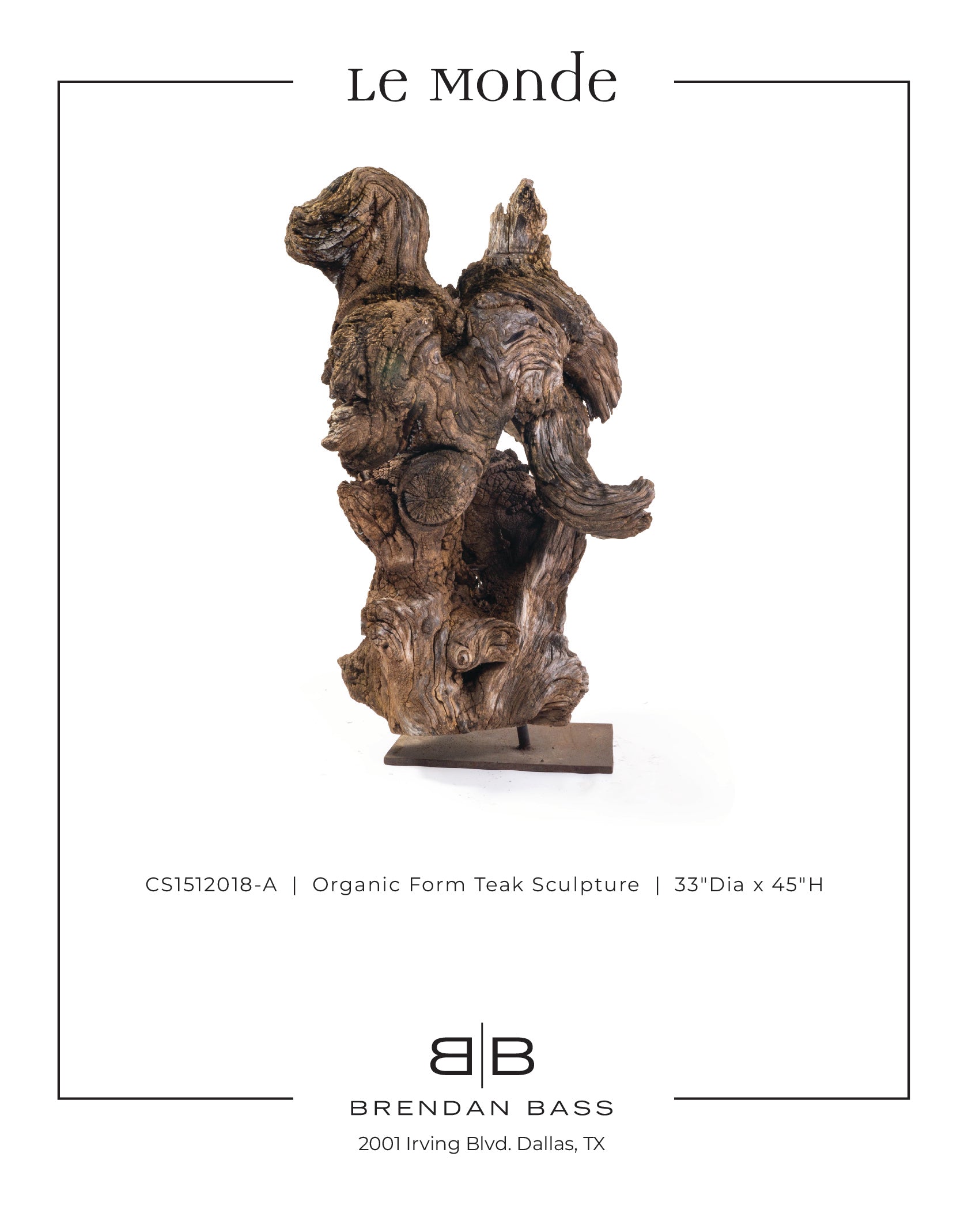 Organic Form Teak Sculpture