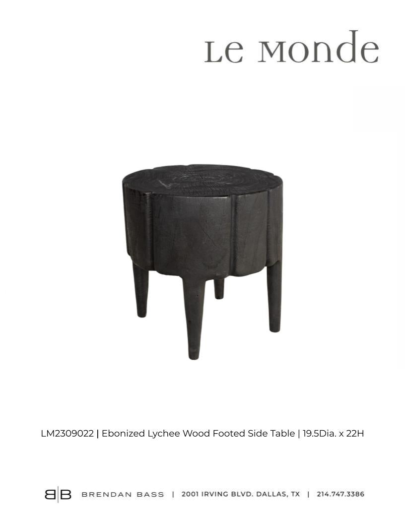 Ebonized Lychee Wood Footed Side Table