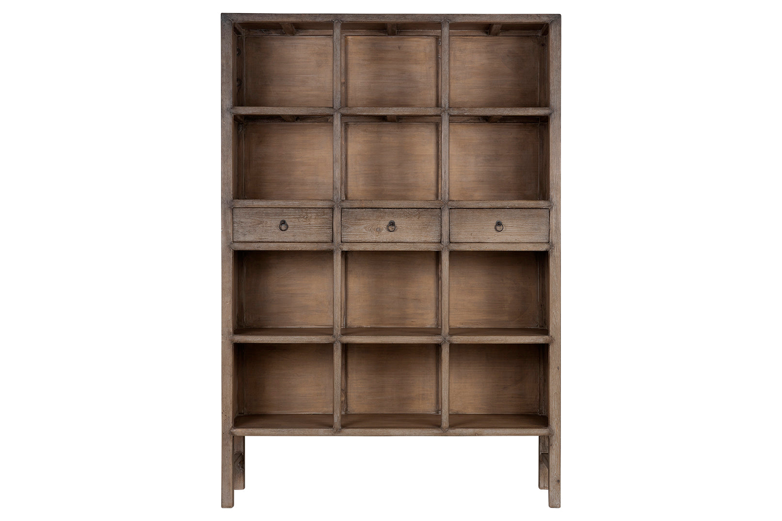 Reclaimed Wood Bookshelf in Patinated Paint Finish