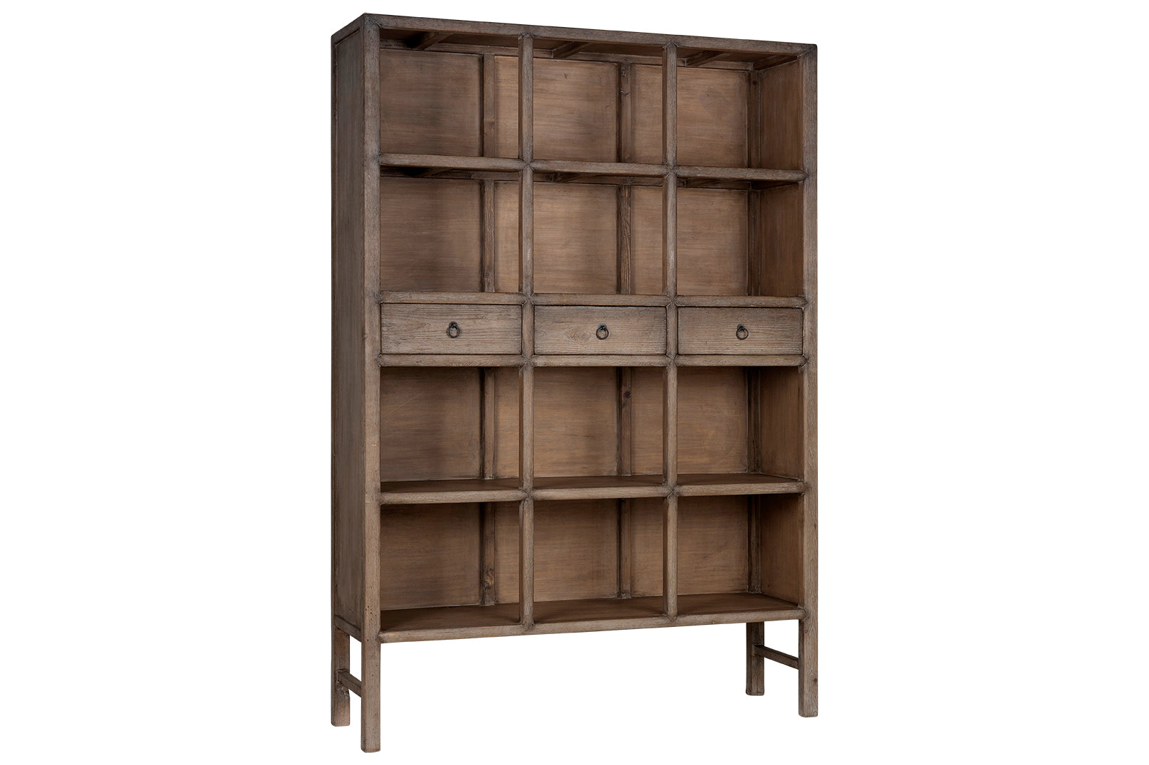 Reclaimed Wood Bookshelf in Patinated Paint Finish