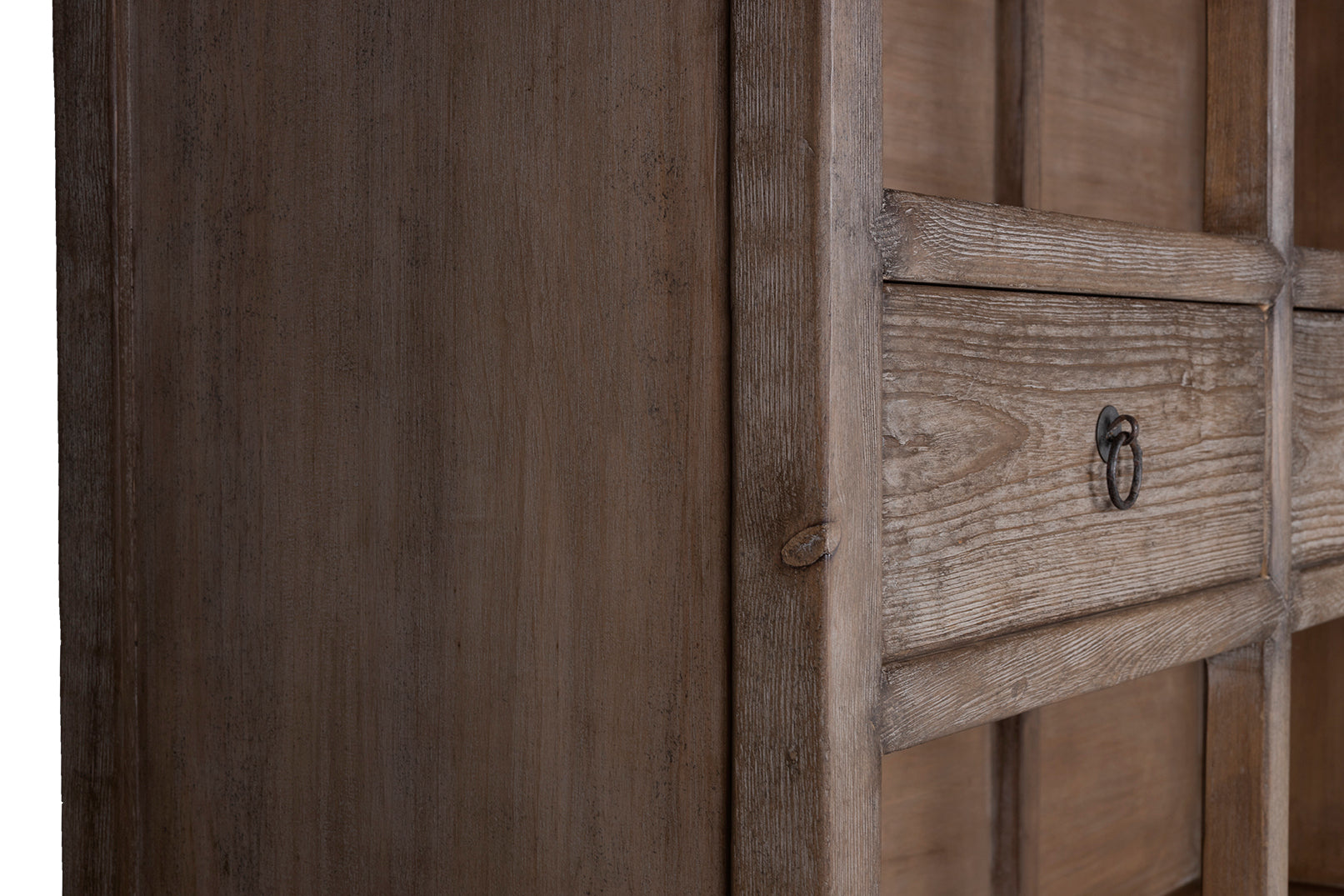 Reclaimed Wood Bookshelf in Patinated Paint Finish