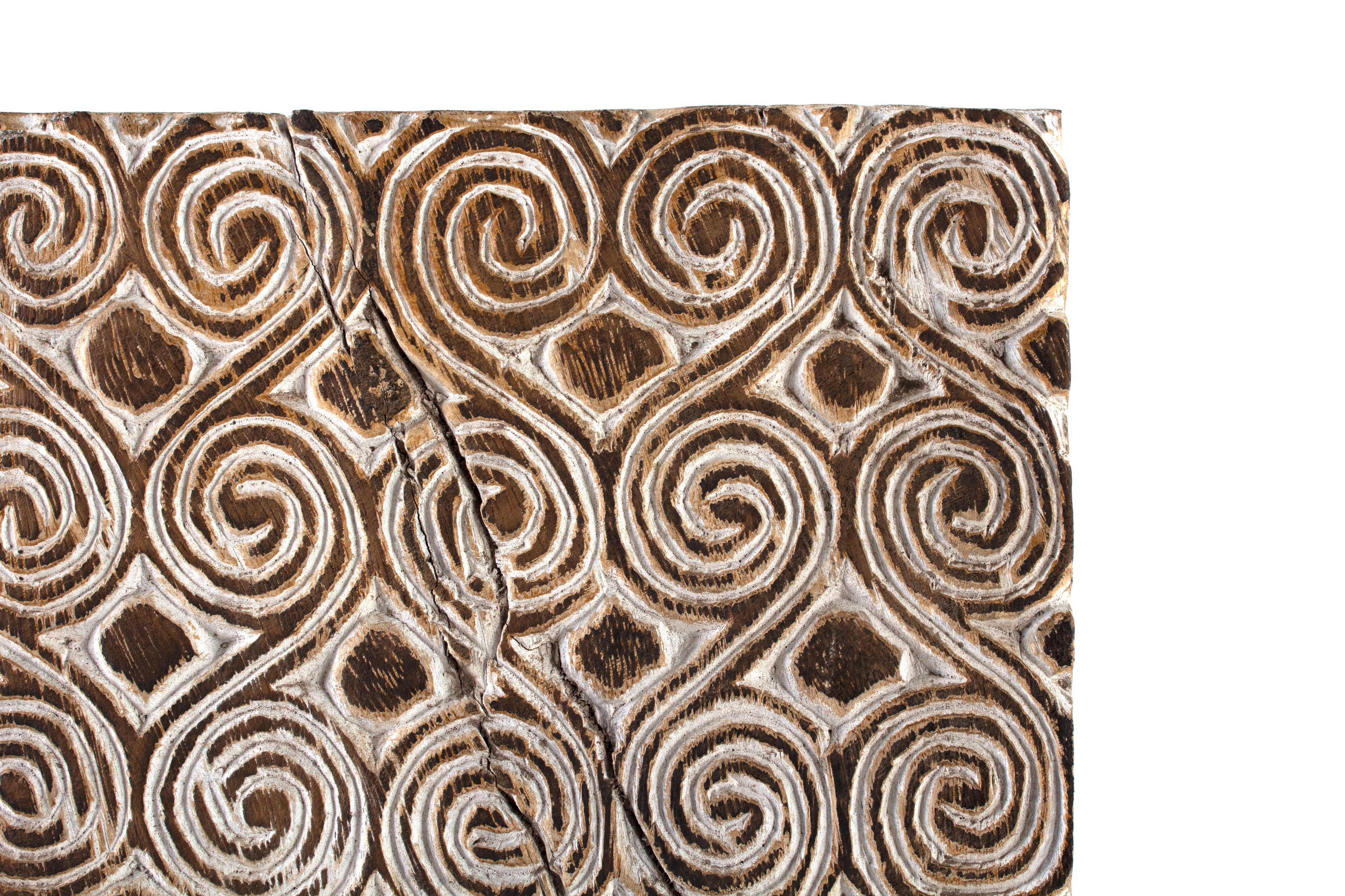 Vintage South Asia Wood Panel on Mount
