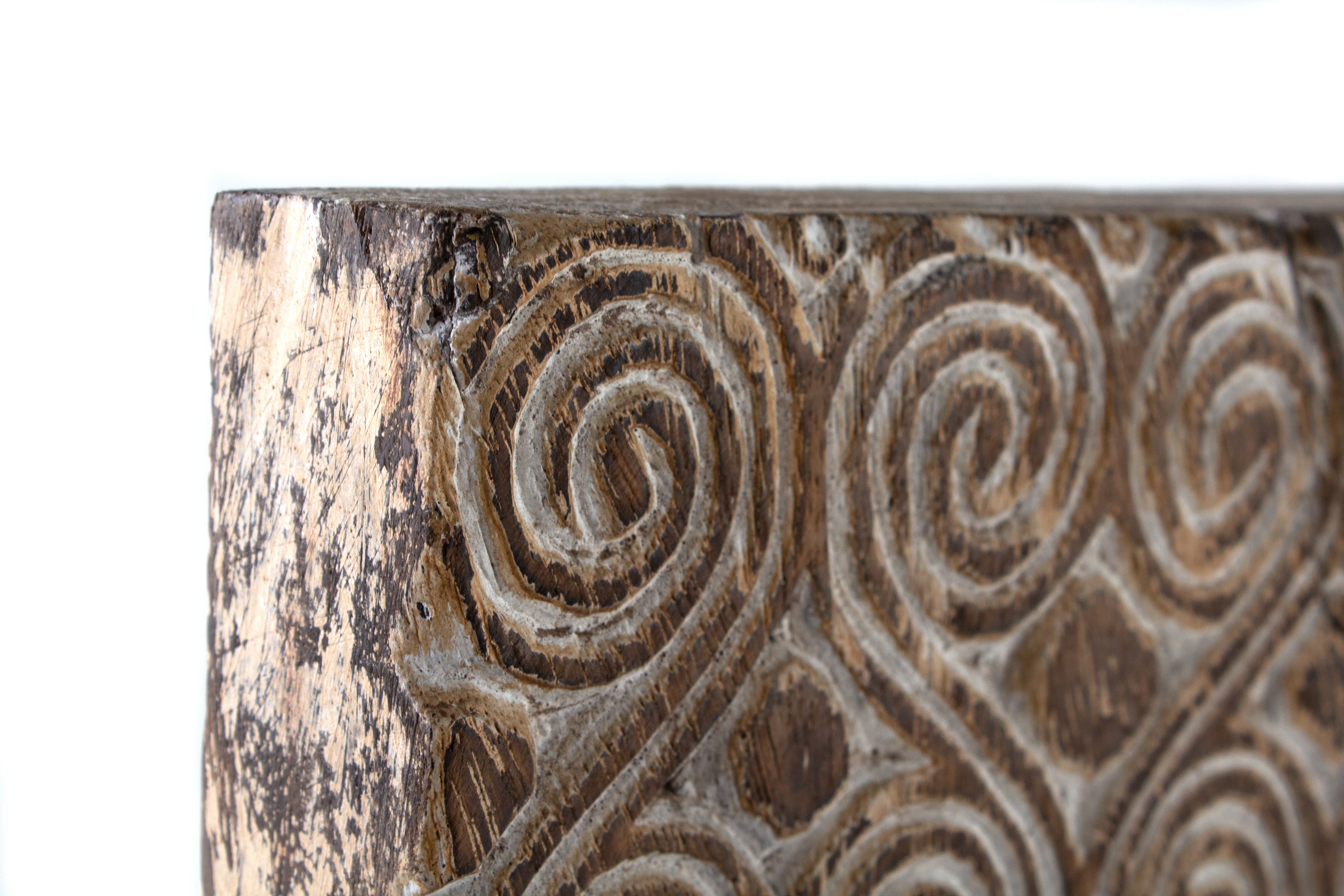 Vintage South Asia Wood Panel on Mount