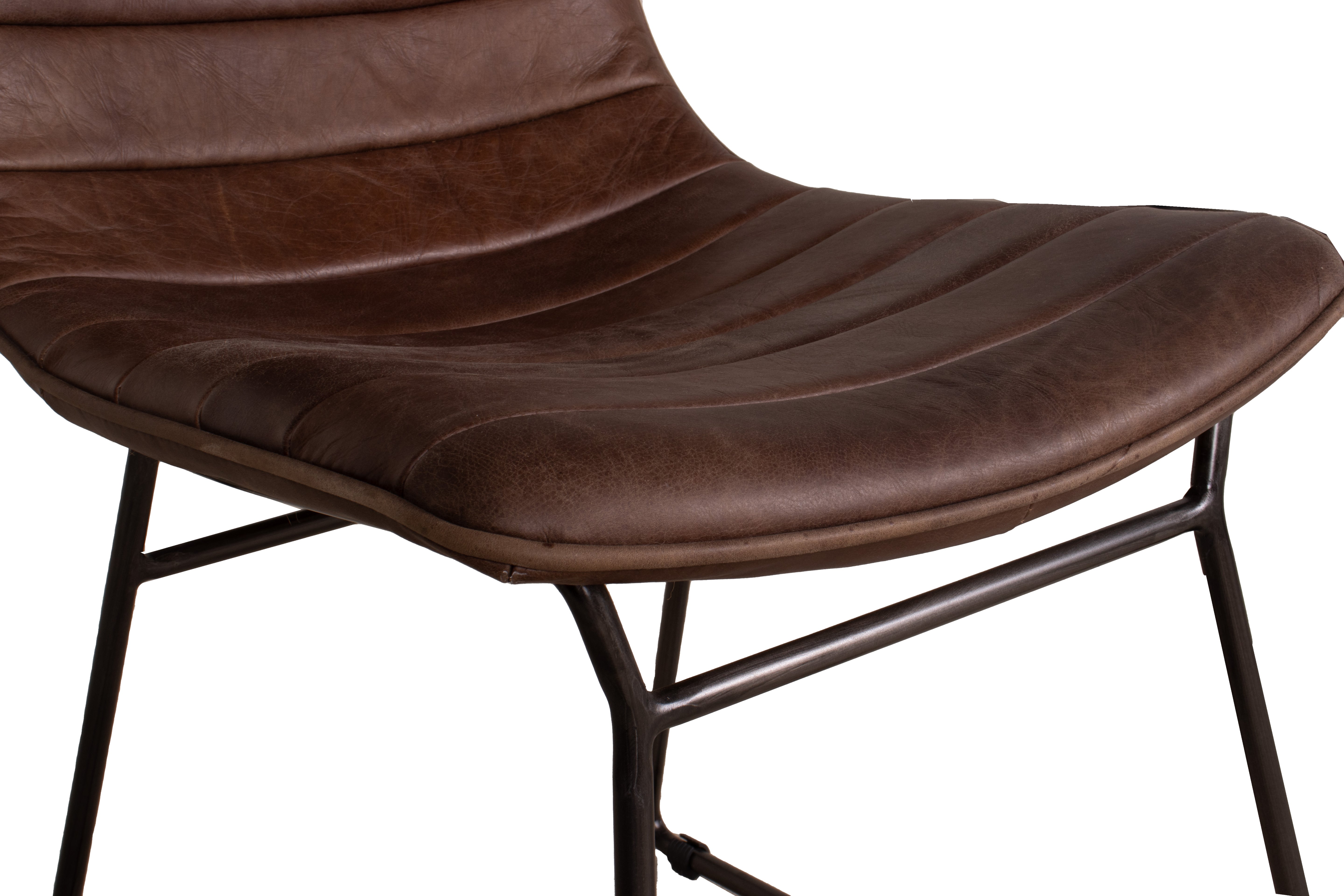 Bonded Leather and Steel Modern Dining Chair