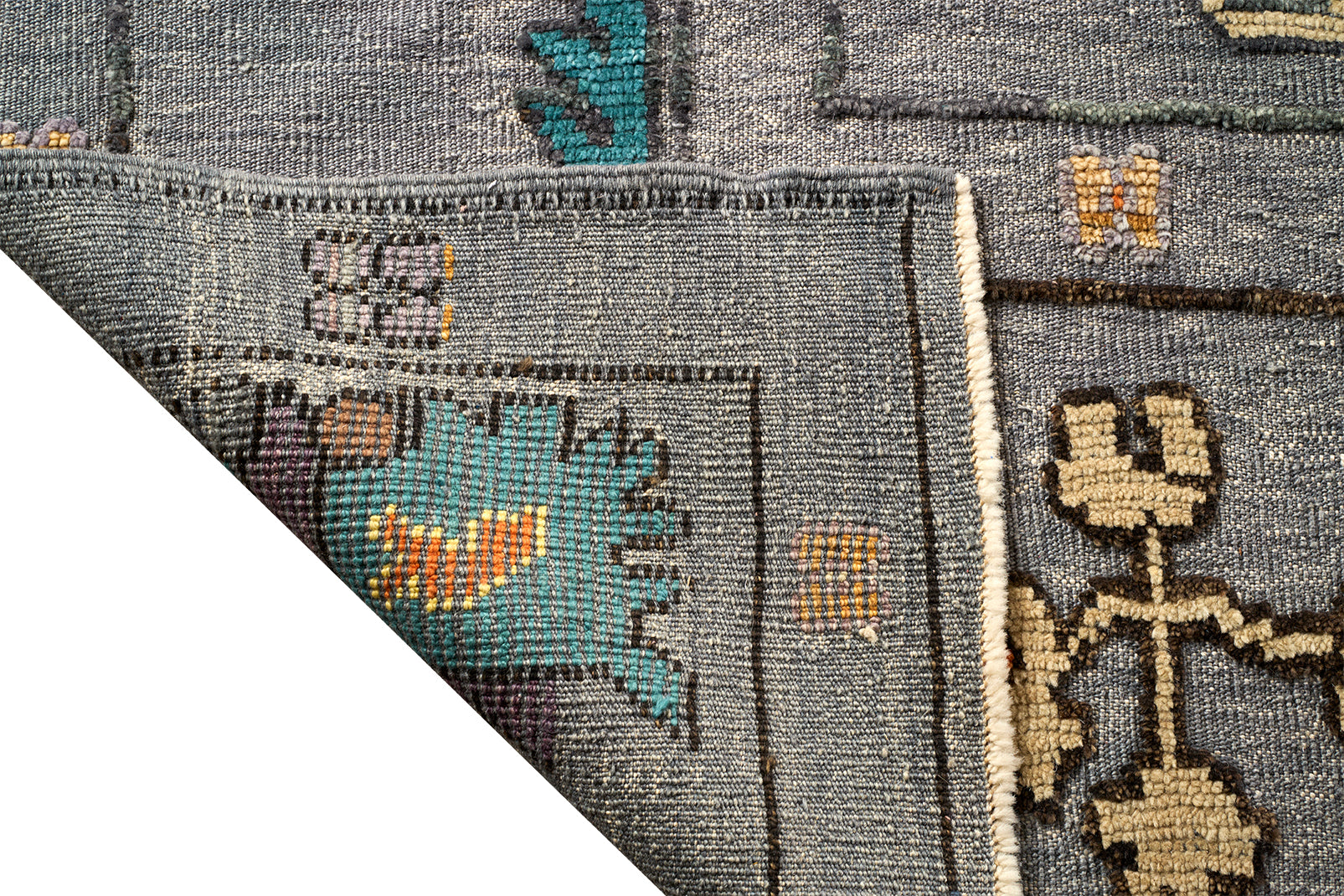 Contemporary Tulu Wool Rug in Modern Multi Tone Design