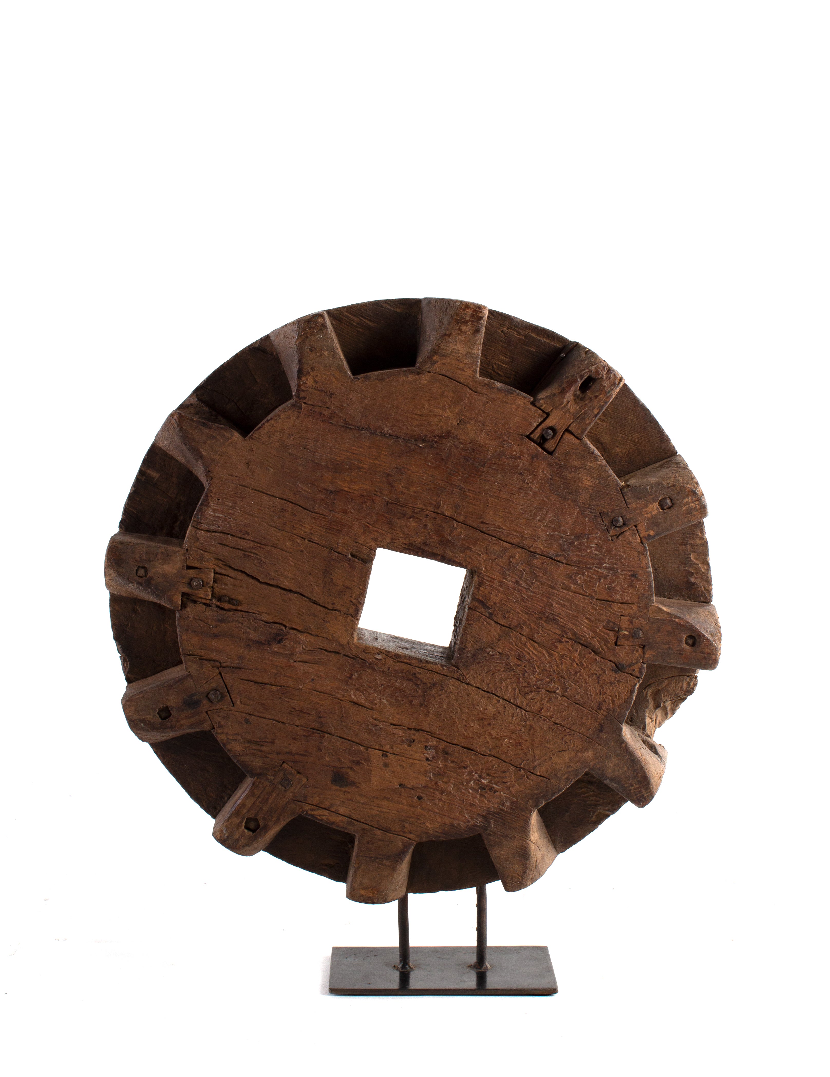 Decorative Wood Element on Steel Base