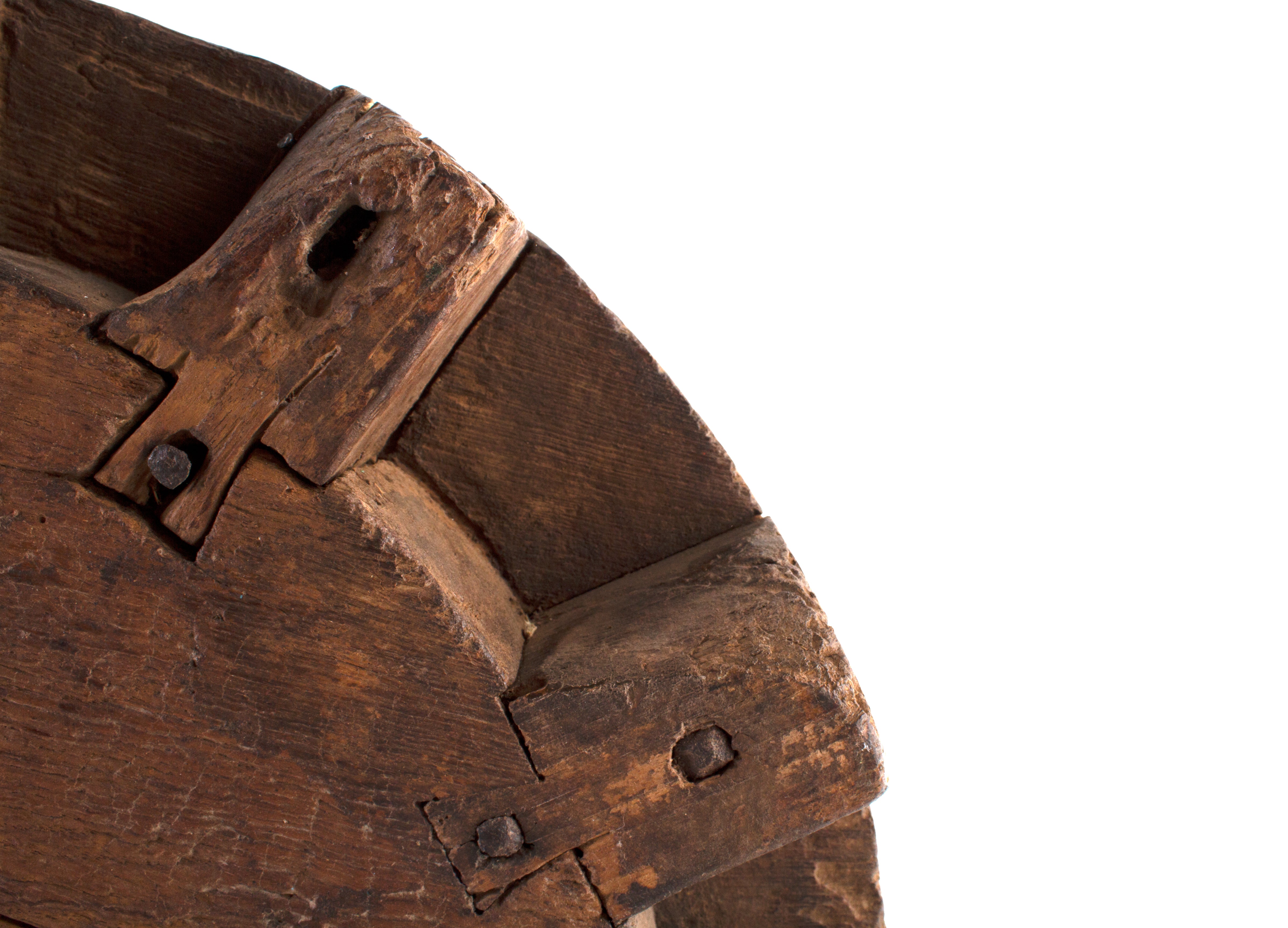 Decorative Wood Element on Steel Base