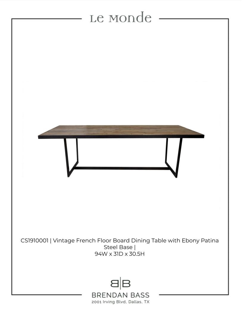 Monumental French Floor Board Dining Table
