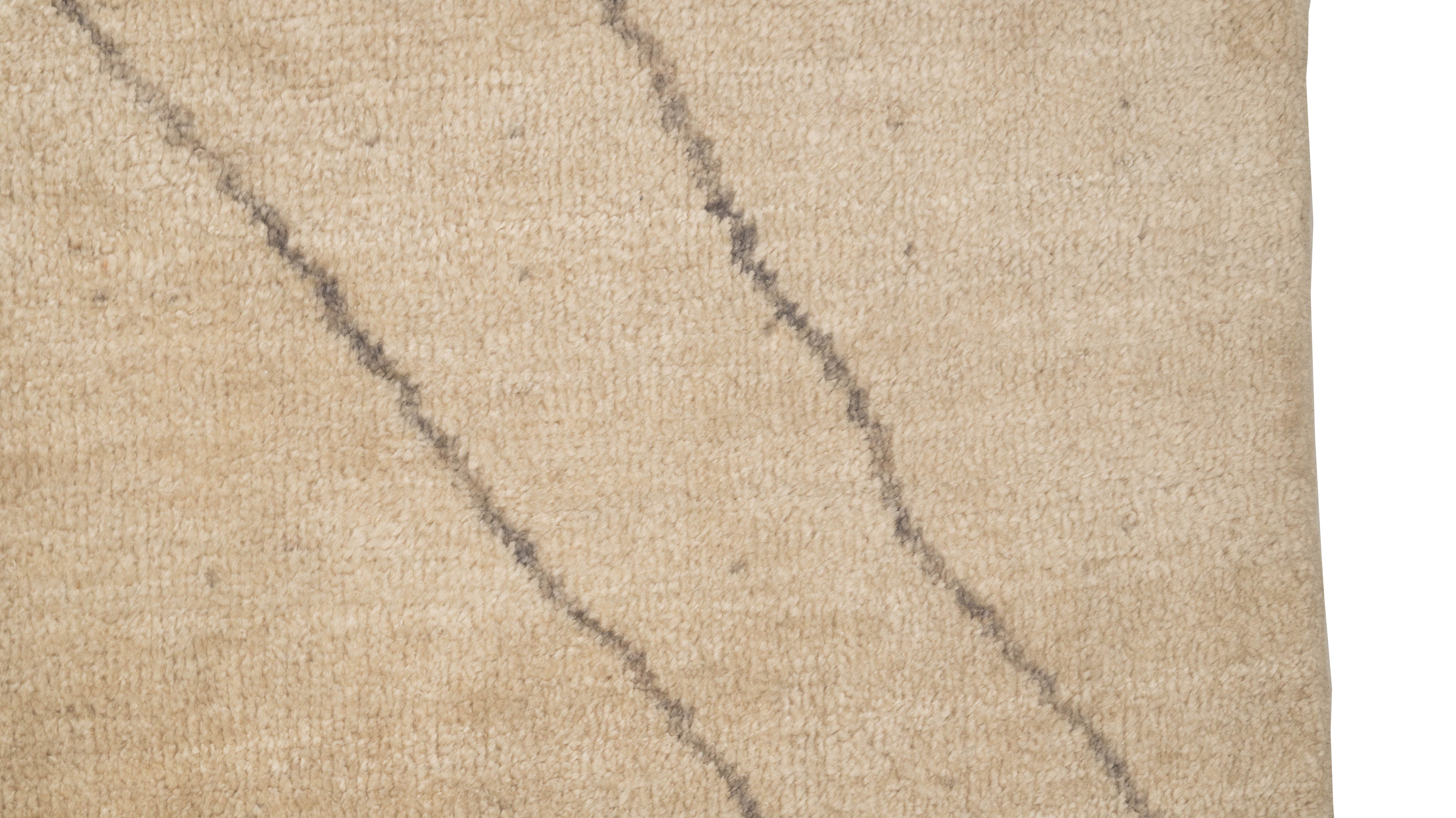 Wool Geometric Cream Rug
