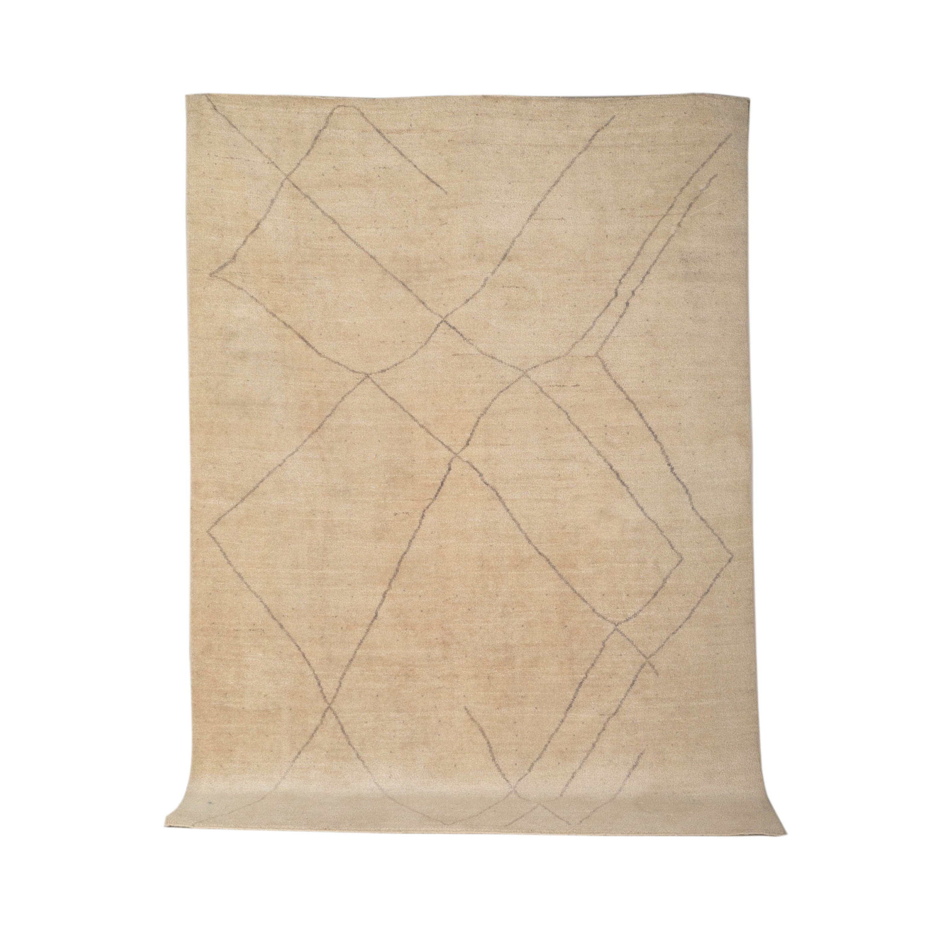 Wool Geometric Cream Rug