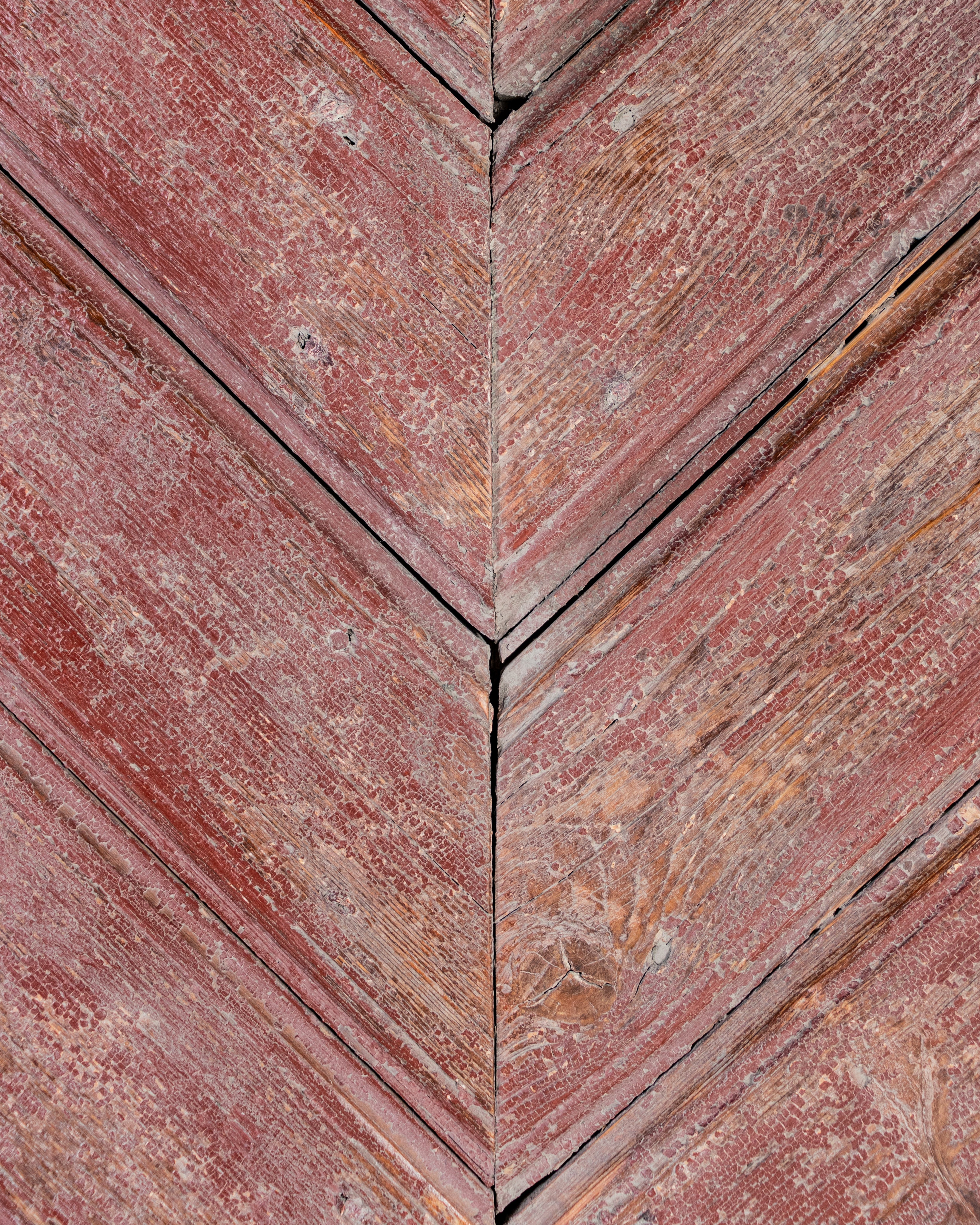 British Colonial Chevron Motif Door Element