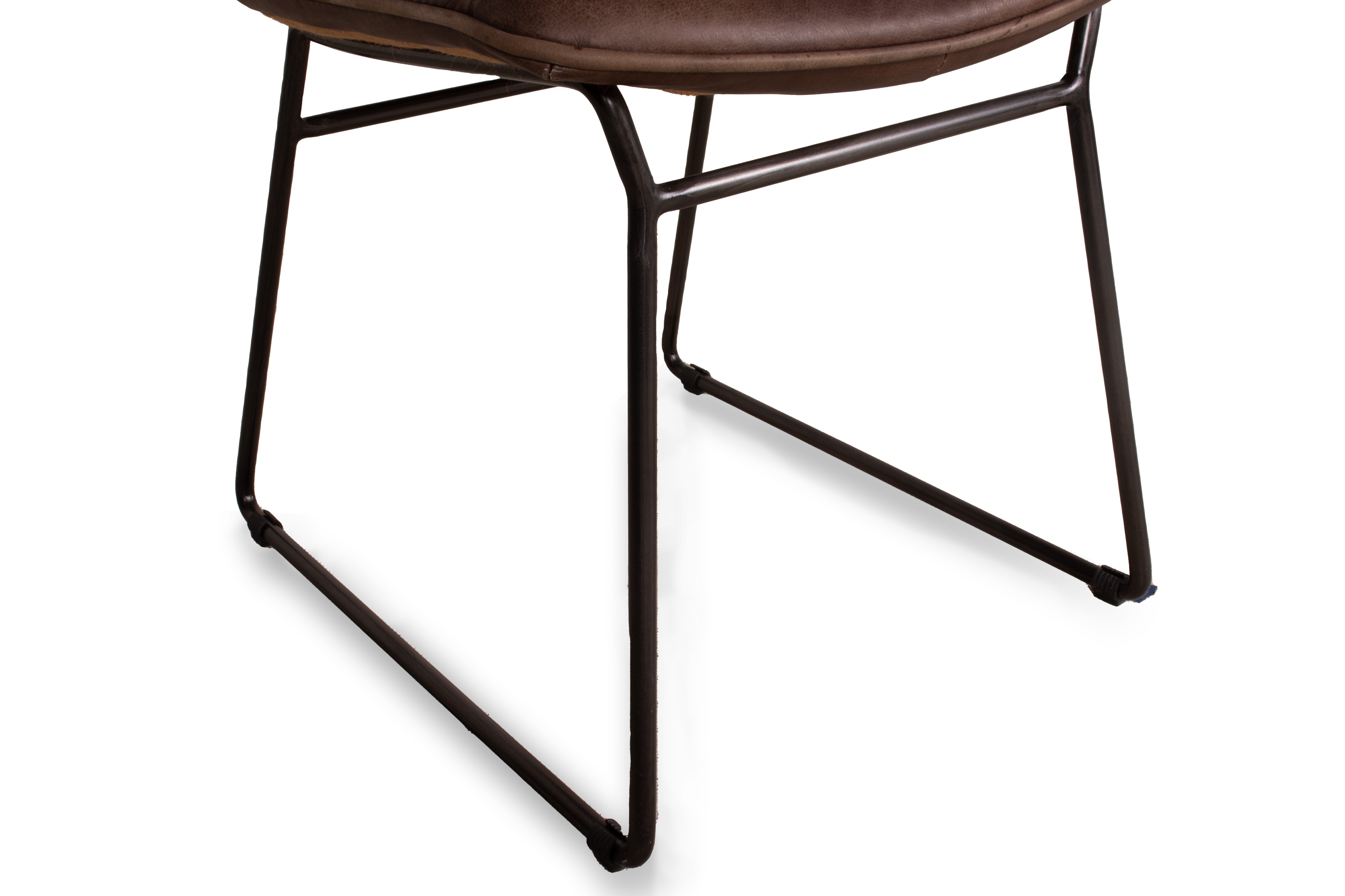 Bonded Leather and Steel Modern Dining Chair