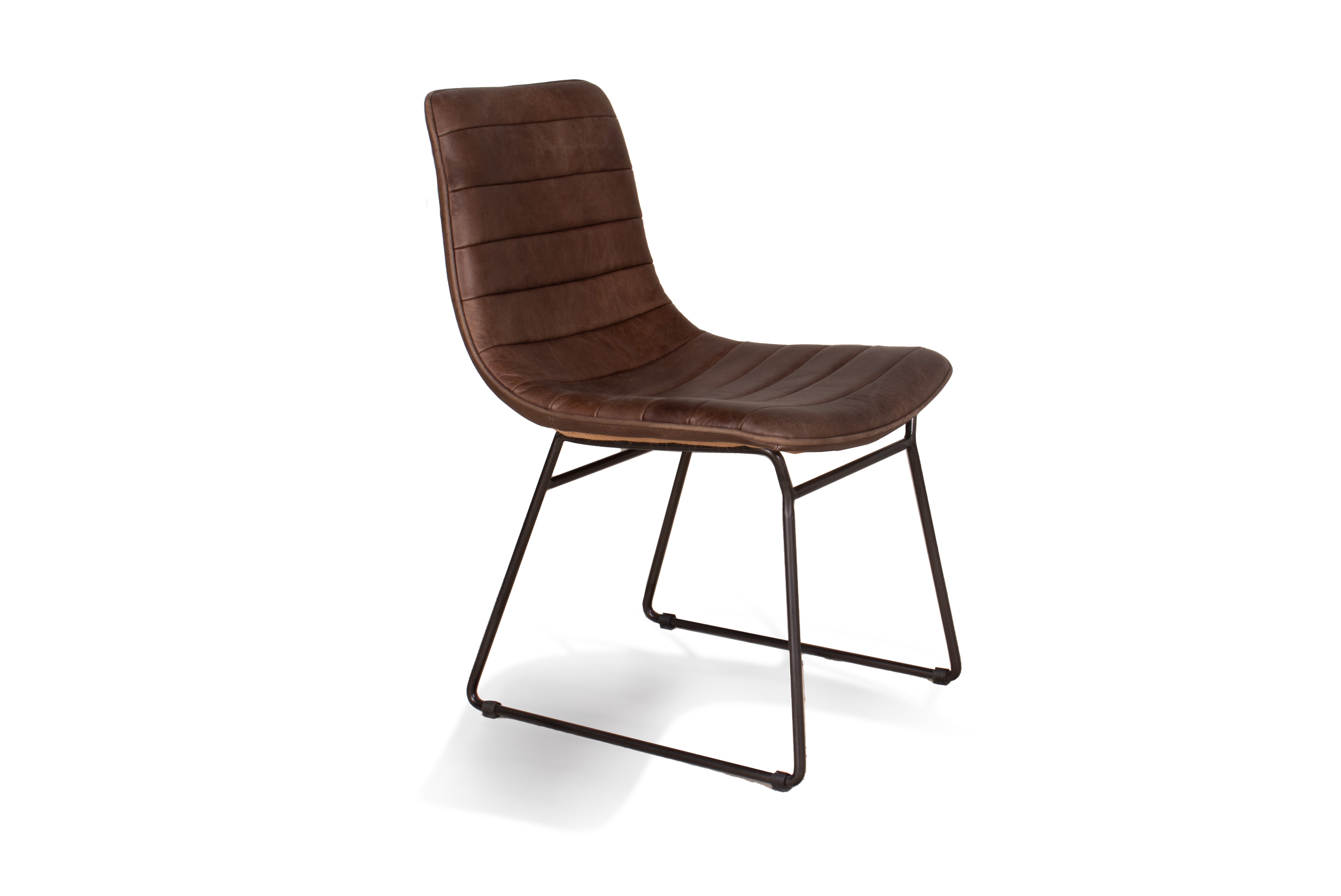 Bonded Leather and Steel Modern Dining Chair