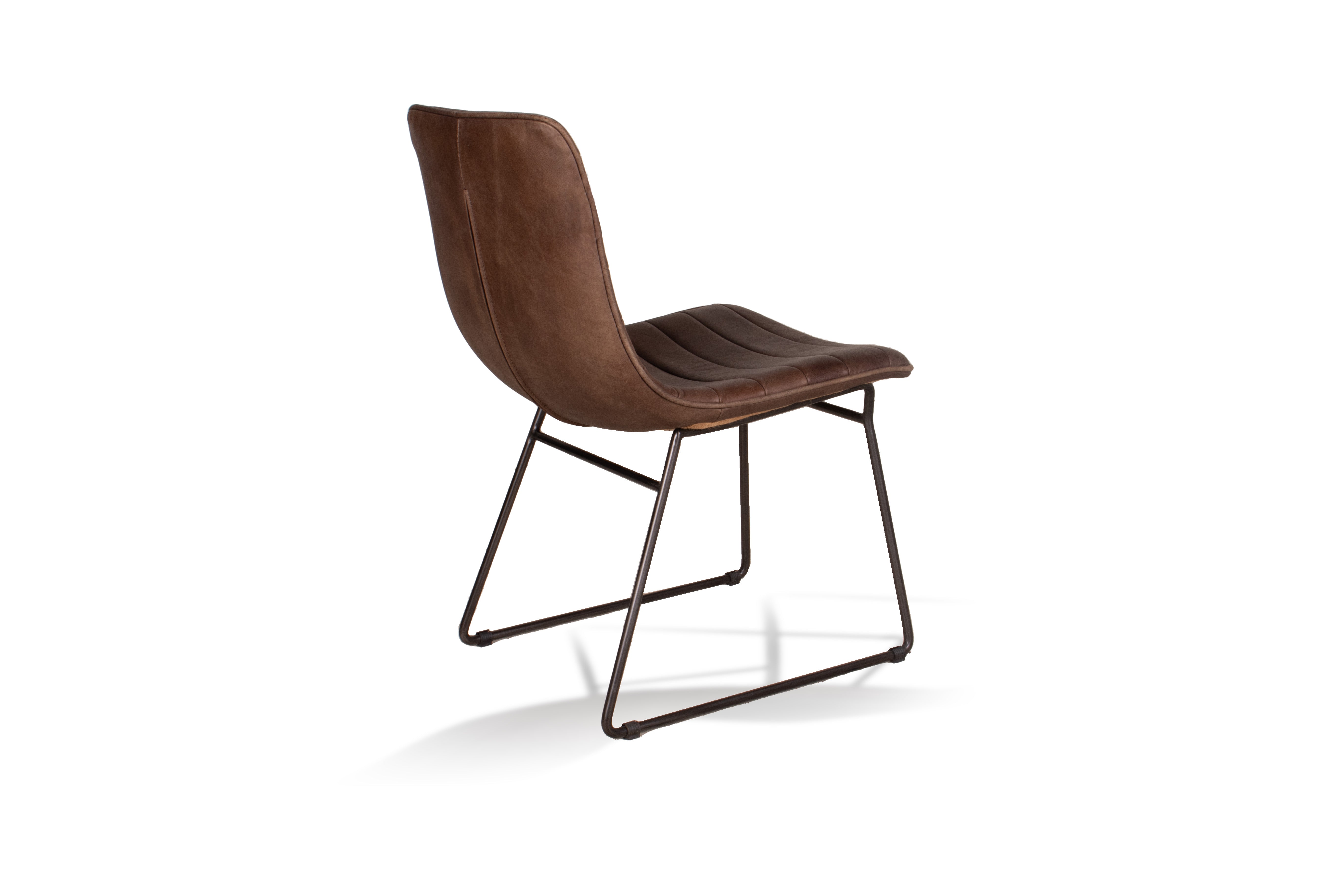 Bonded Leather and Steel Modern Dining Chair