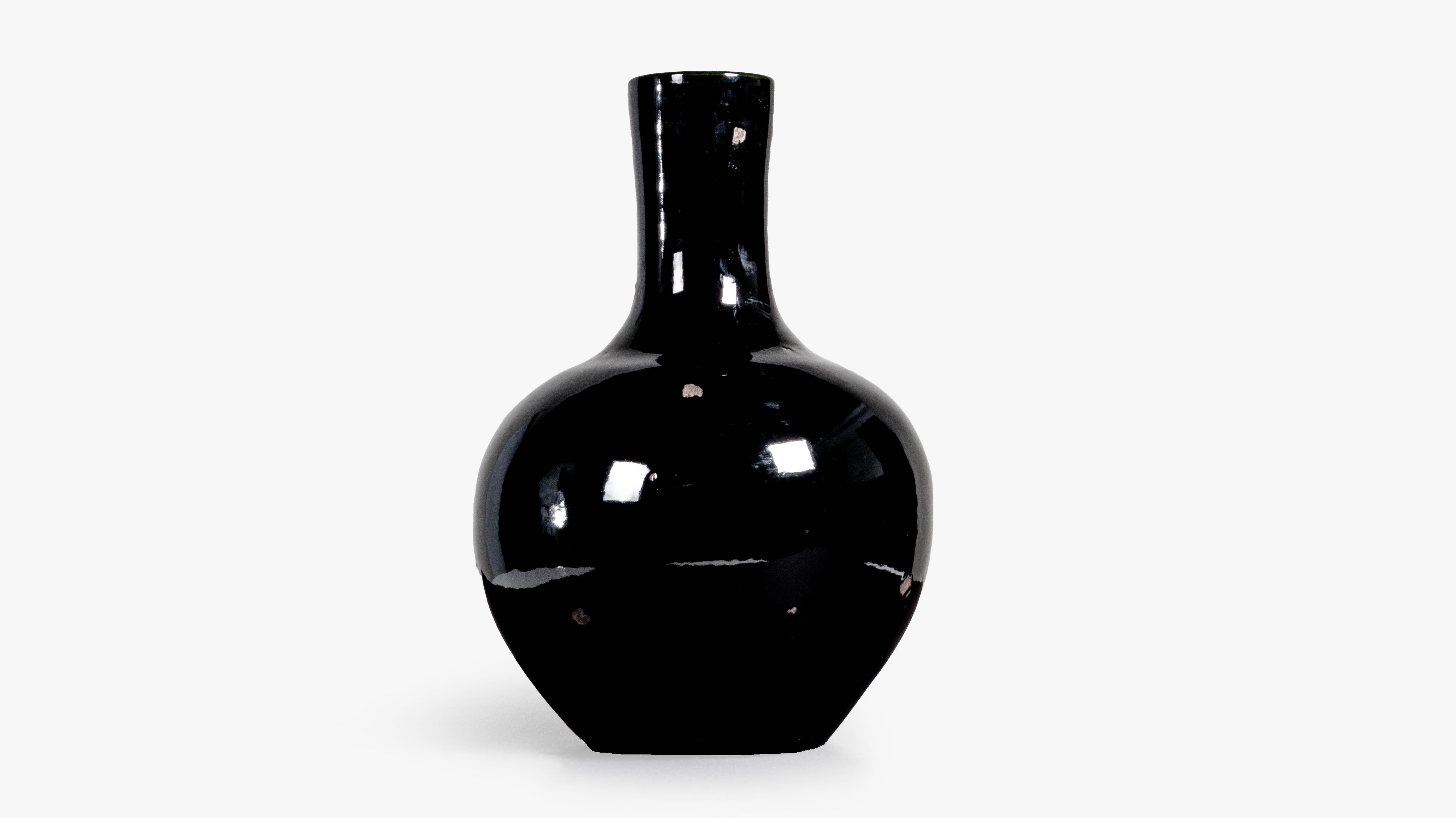 Black Ceramic Glazed Vase
