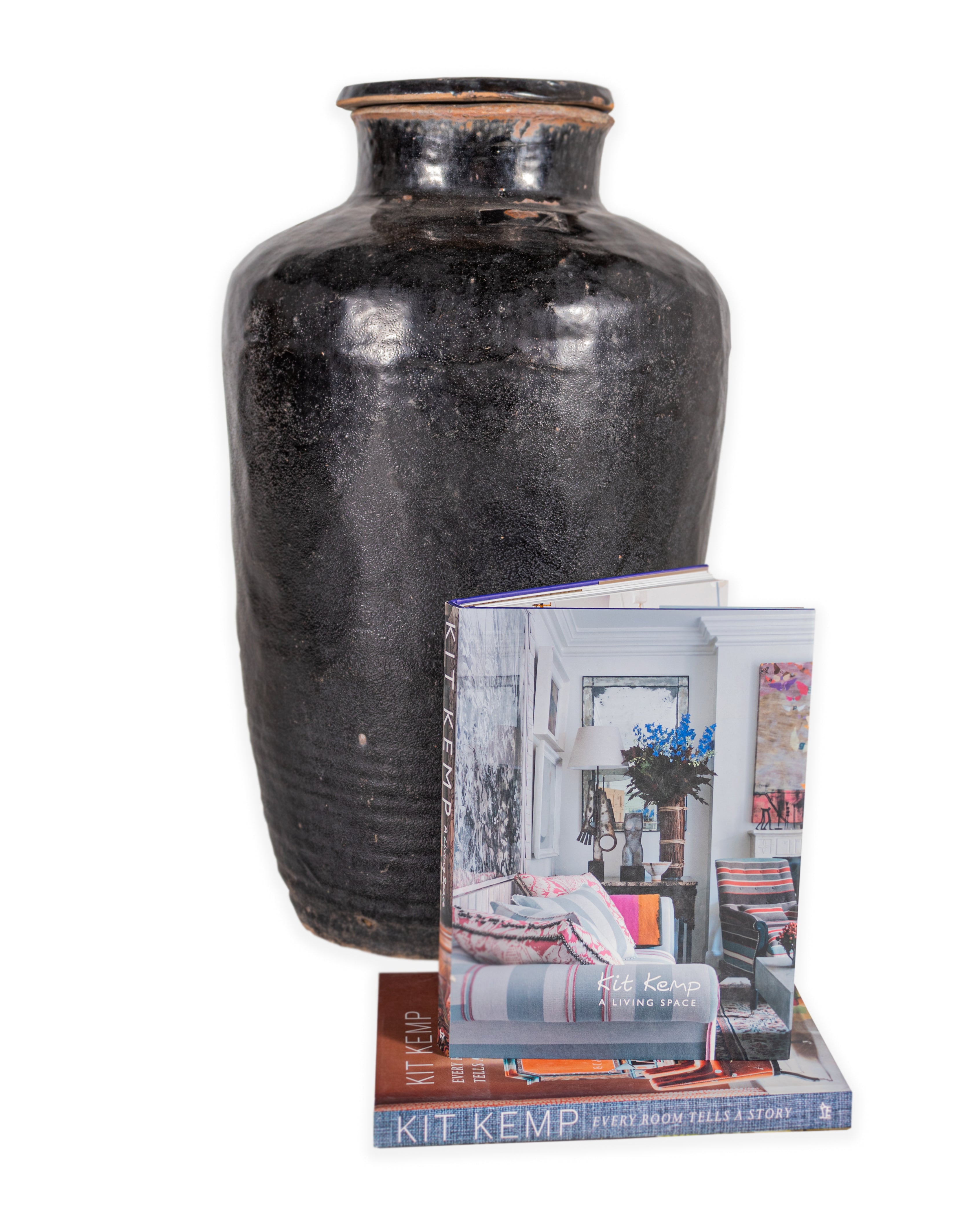 Ceramic Glazed Storage Jar with Lid