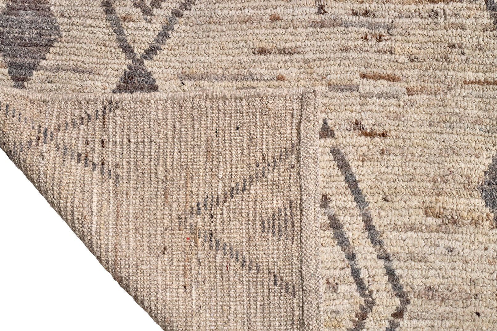 Wool Tulu Rug in Gray Diamond Pattern