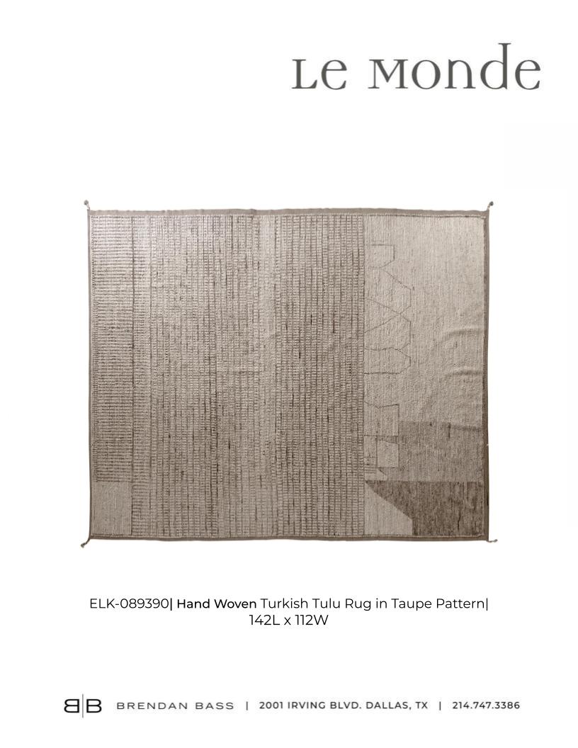 Hand Woven Turkish Tulu Rug in Taupe Pattern