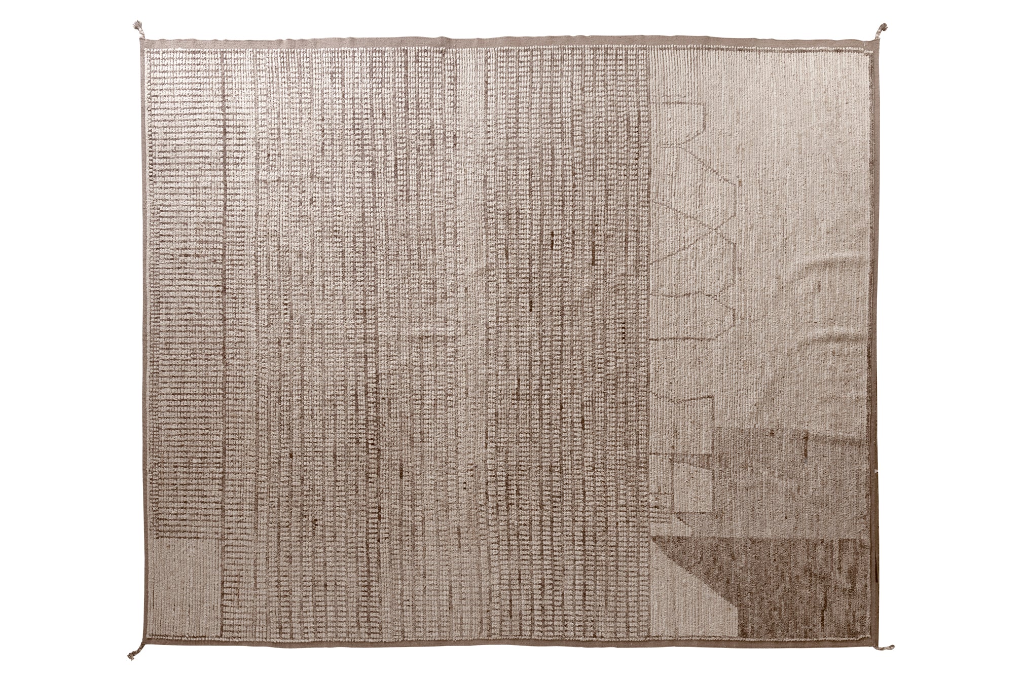 Hand Woven Turkish Tulu Rug in Taupe Pattern