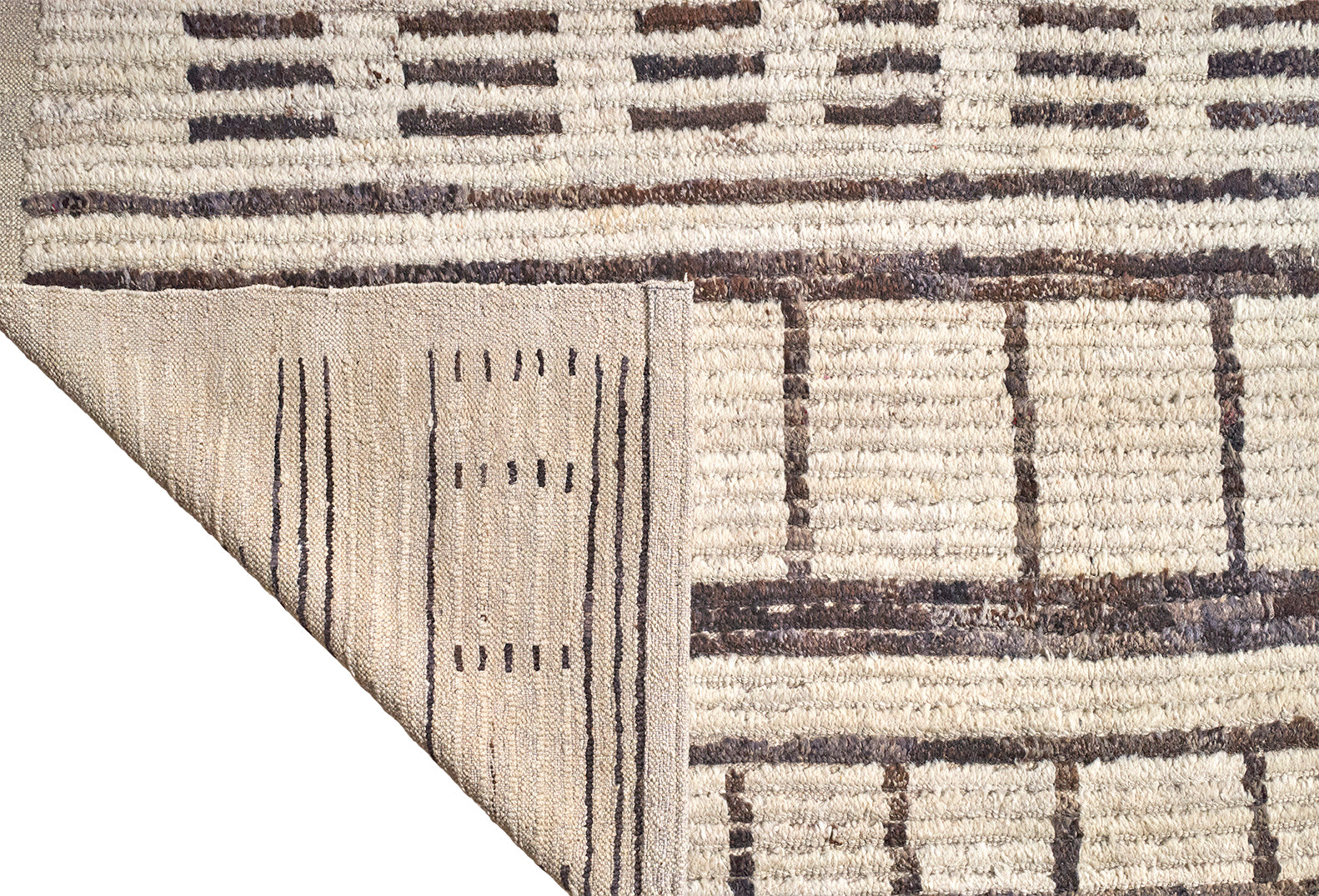 Wool Tulu Rug in Espresso Geometric Pattern