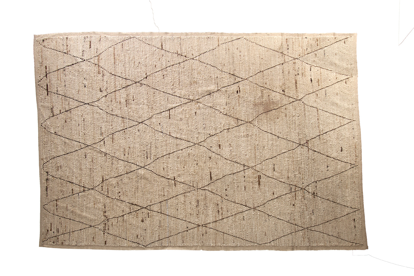 Moroccan Wool Rug in Neutral Diamond Pattern