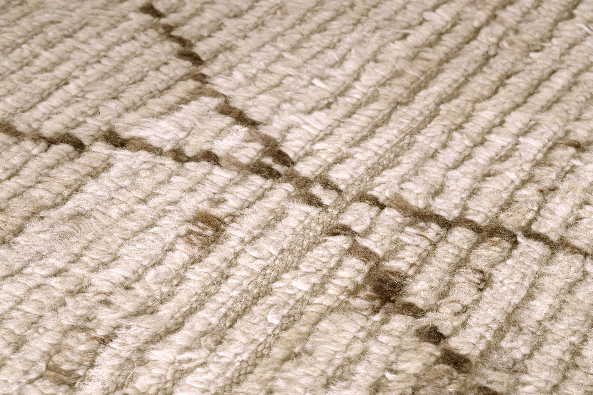 Moroccan Wool Rug in Neutral Diamond Pattern