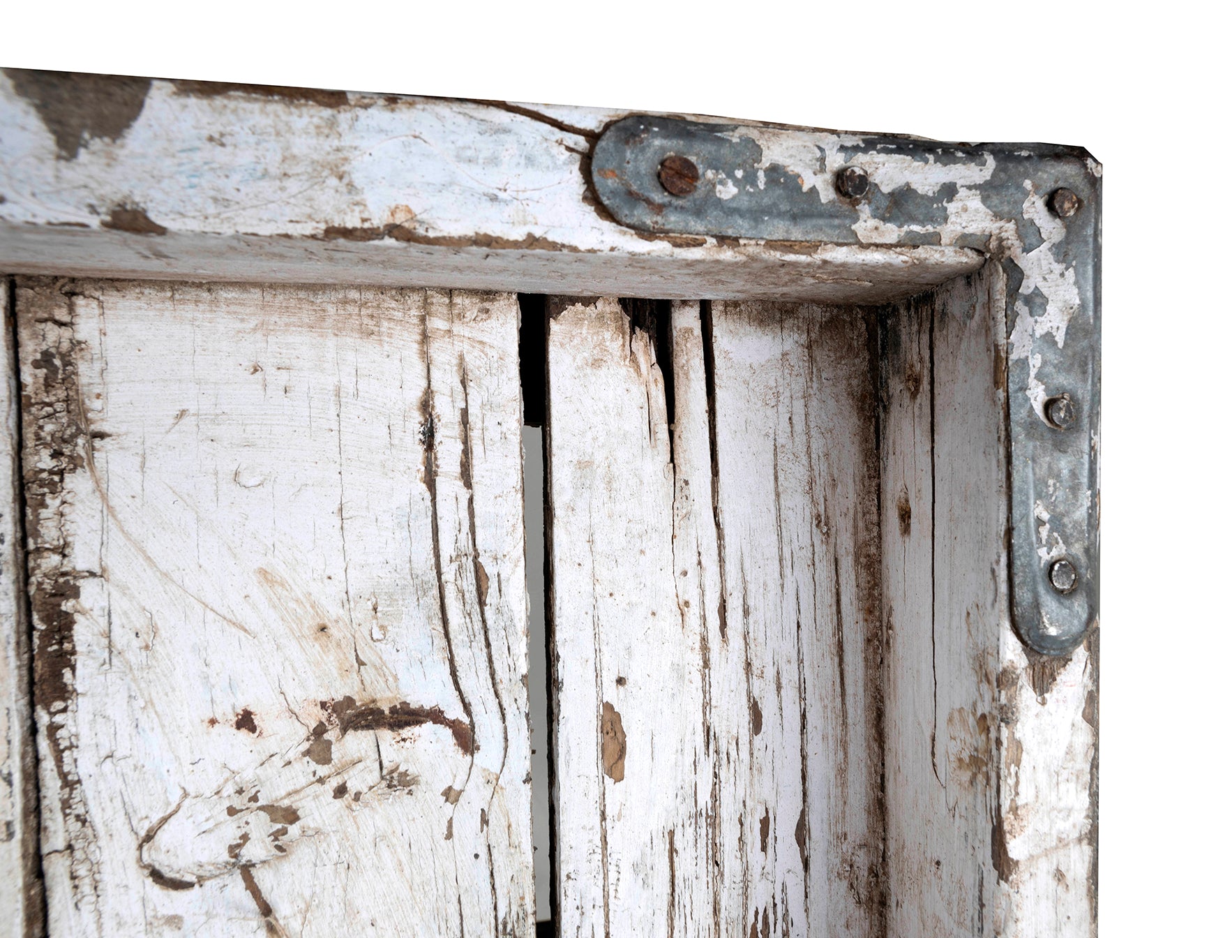 Reclaimed Wood Panel in Original White Paint Patina