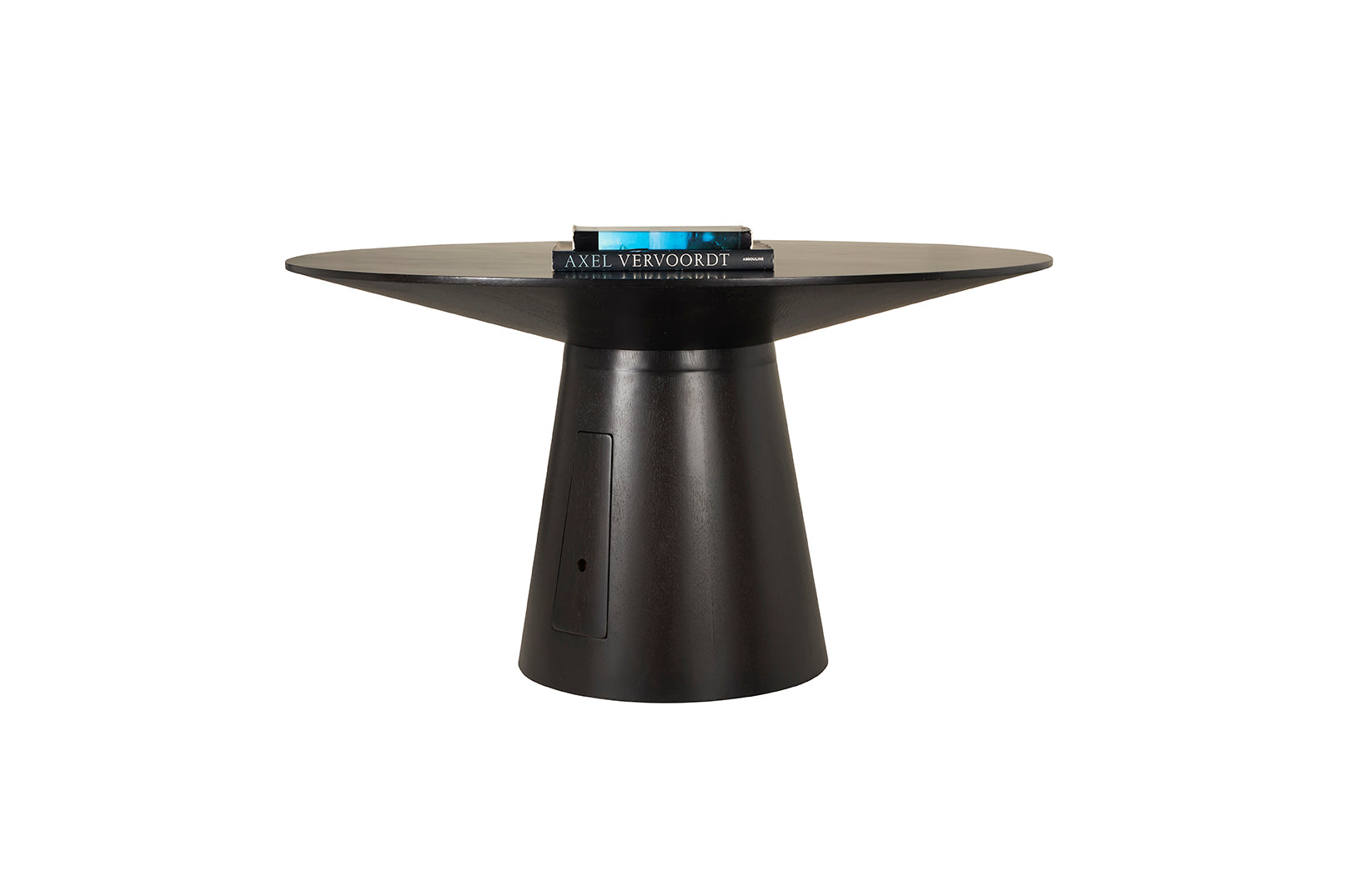 Tapered Ebonized Center Table with Hidden Wine Compartment