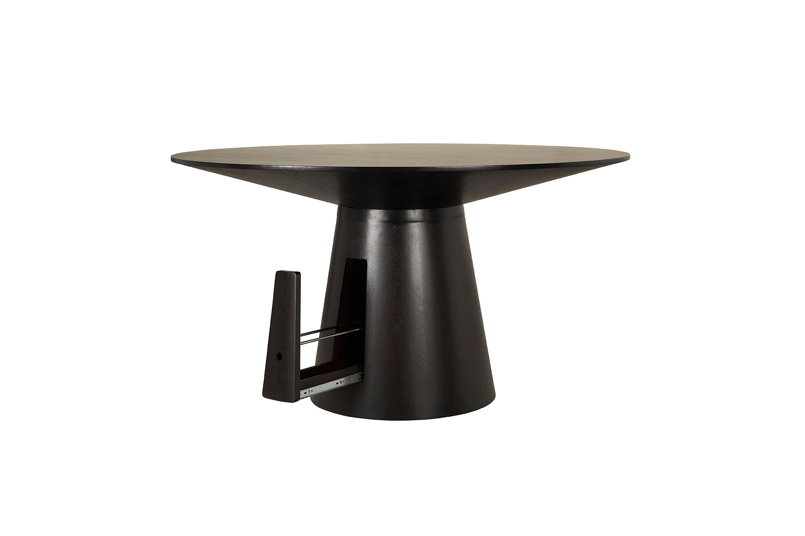 Tapered Ebonized Center Table with Hidden Wine Compartment