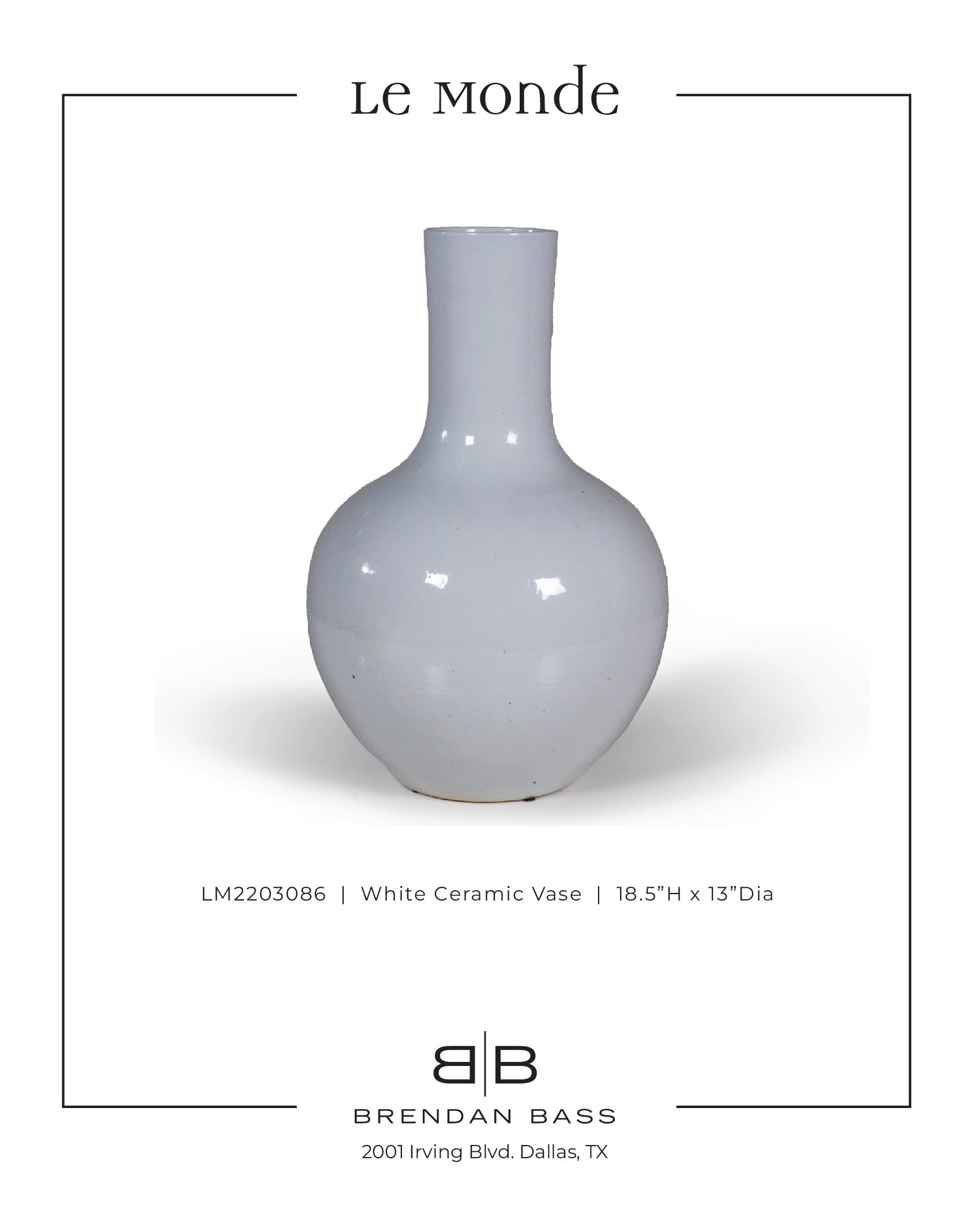 Medium White Ceramic Vase
