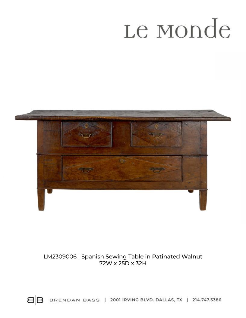 Spanish Serving Table In Patinaed Walnut