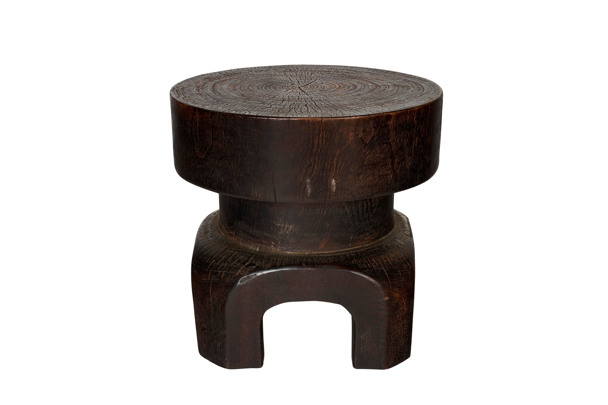 Weathered Patina Japanese Style Wood Side Table