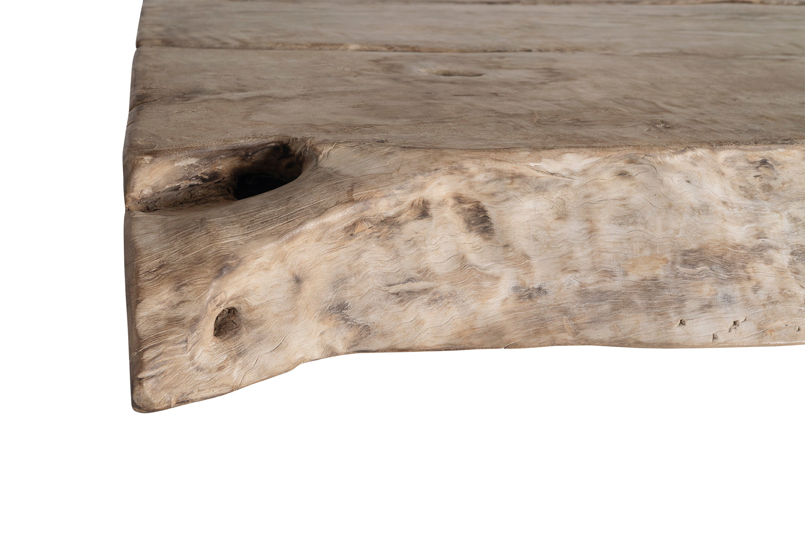 Live Edge Lychee Wood Console with Steel Base